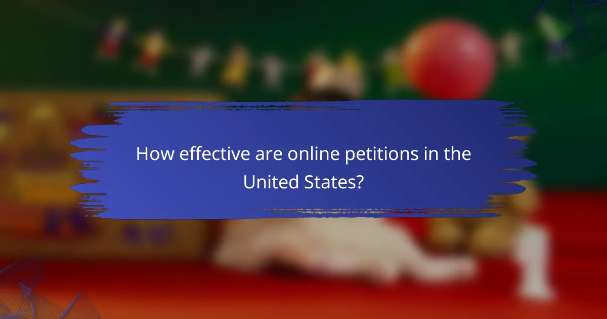 How effective are online petitions in the United States?