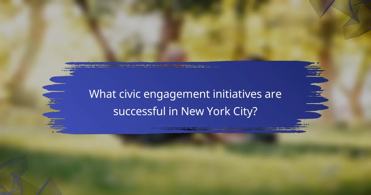 What civic engagement initiatives are successful in New York City?