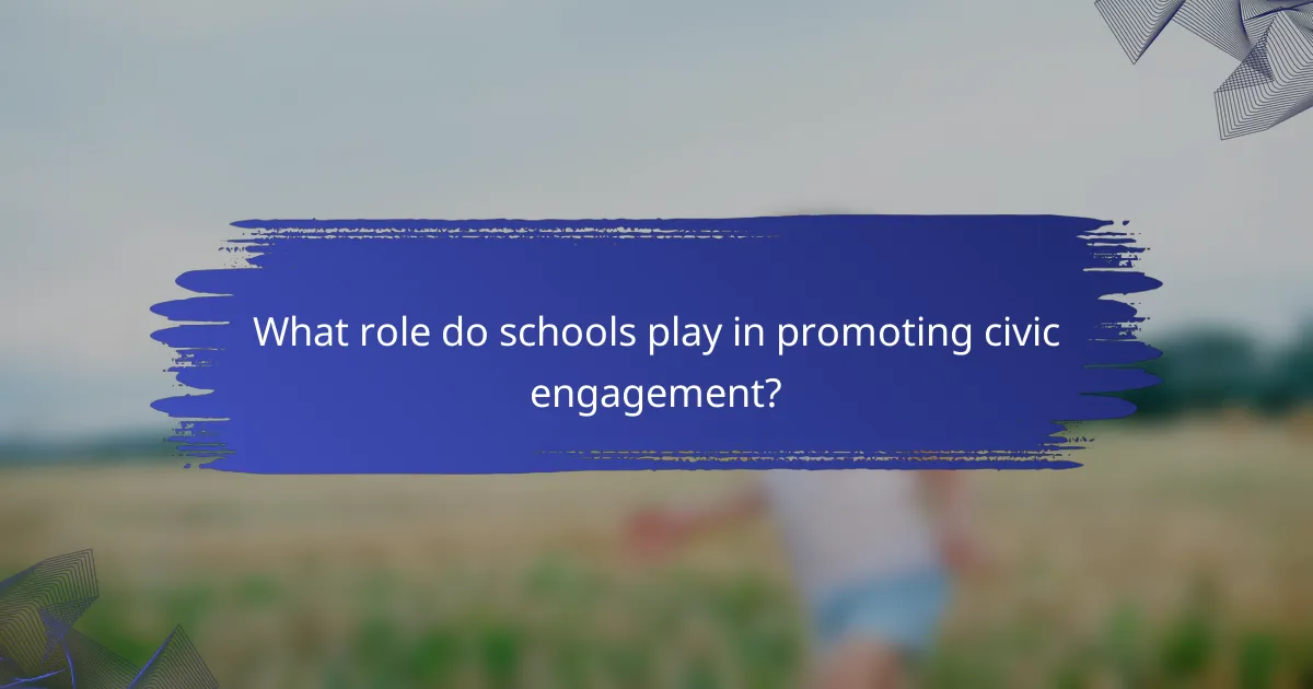 What role do schools play in promoting civic engagement?